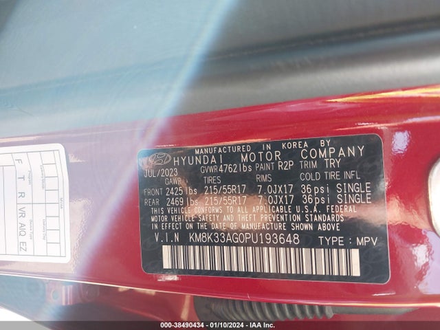 KM8K33AG0PU193648 Hyundai Kona Electric Sel