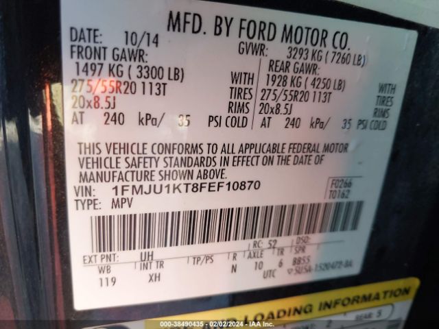 1FMJU1KT8FEF10870 Ford Expedition Limited