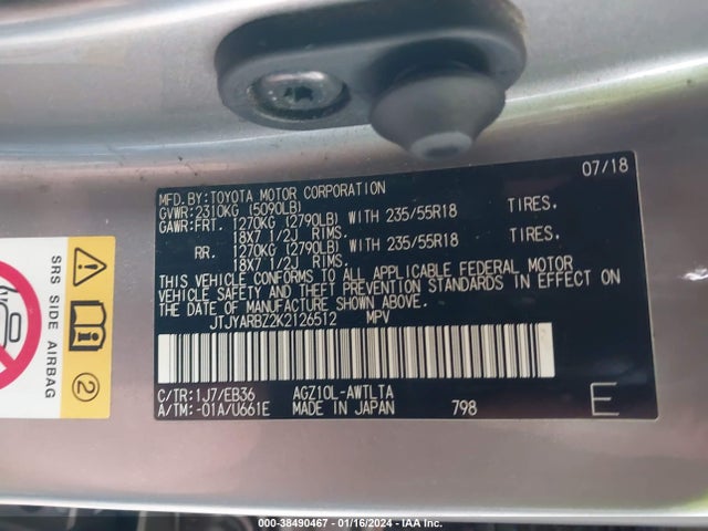 JTJYARBZ2K2126512 Lexus Nx 300 F Sport