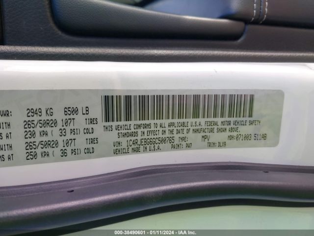 1C4RJEBG6GC500765 Jeep Grand Cherokee Limited