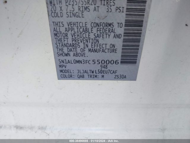 5N1AL0MN3FC550006 Infiniti QX60