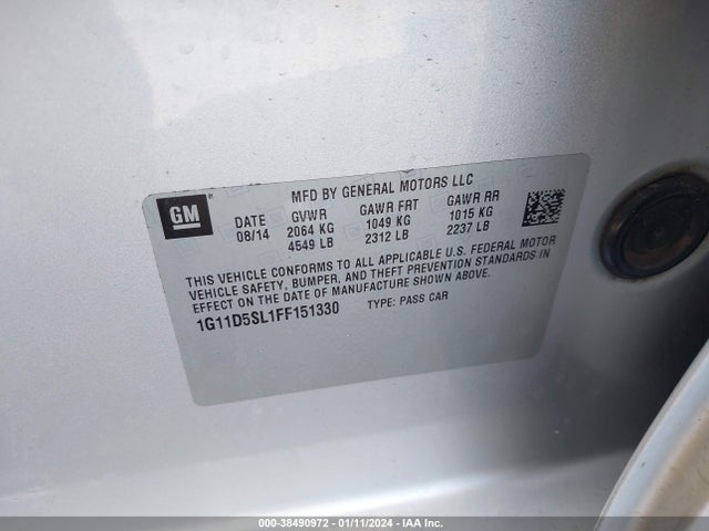 Chevrolet MALIBU 2LT 2015 1G11D5SL1FF151330 Image 9