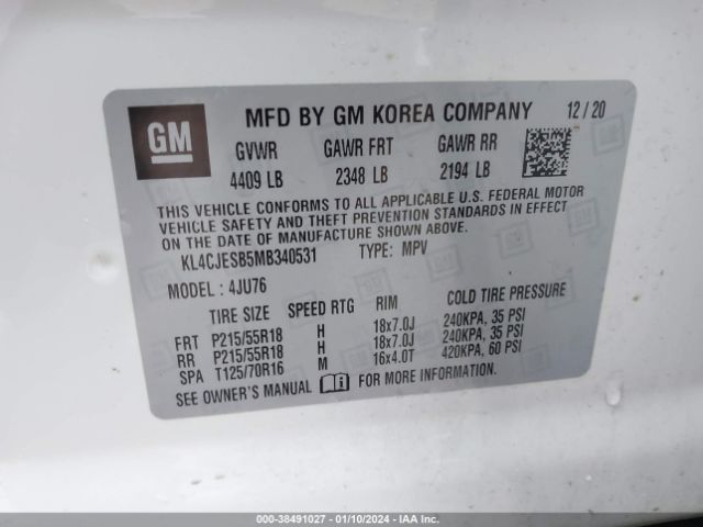 2021 BUICK ENCORE KL4CJESB5MB340531 Photo 8