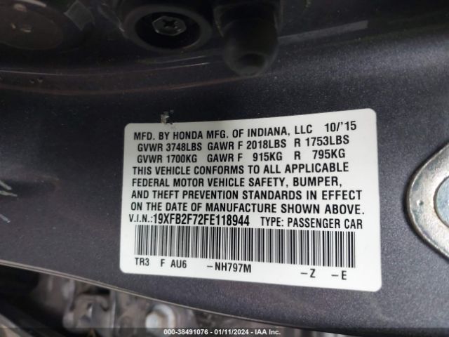 19XFB2F72FE118944 Honda CIVIC SE