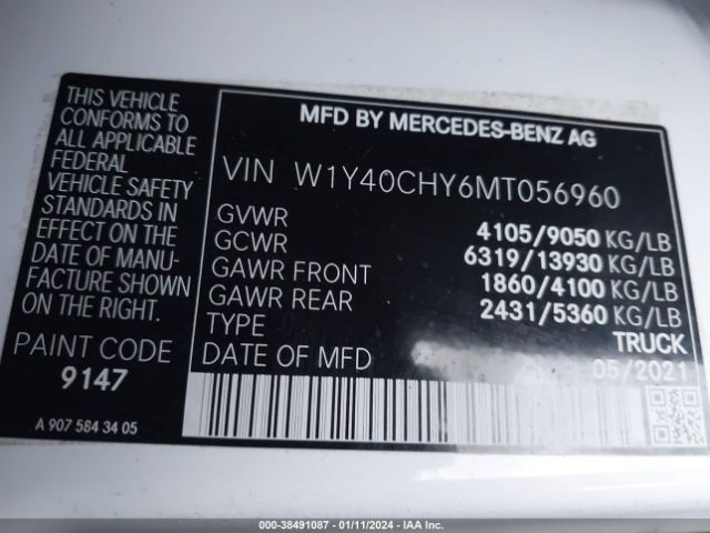 W1Y40CHY6MT056960 Mercedes-Benz Sprinter 2500 High Roof I4