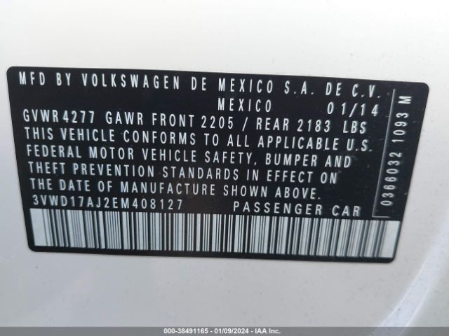 3VWD17AJ2EM408127 Volkswagen Jetta 1.8t Se