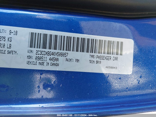 Dodge Charger Sxt Rwd 2019 2C3CDXBG4KH508057 Image 9