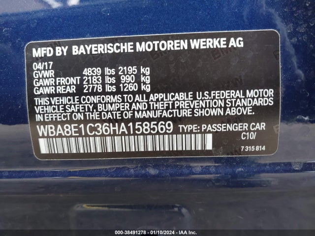BMW 330e Iperformance 2017 WBA8E1C36HA158569 Image 9