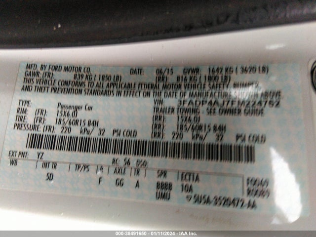 Ford FIESTA S 2015 3FADP4AJ7FM224762 Image 9