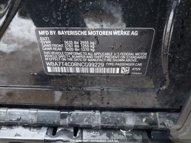 WBA7T4C08NCG99229 BMW 740i Xdrive
