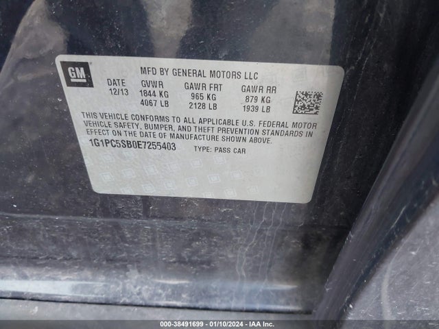 Chevrolet Cruze 1lt Auto 2014 1G1PC5SB0E7255403 Image 9