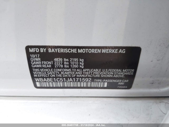 BMW 330e Iperformance 2018 WBA8E1C51JA171592 Image 9