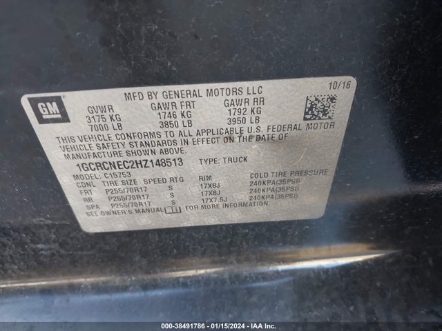 Chevrolet Silverado 1500 Ls 2017 1GCRCNEC2HZ148513 Image 9