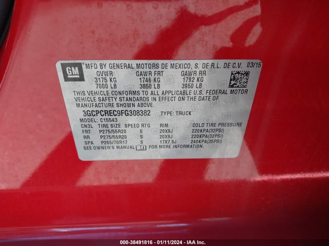 Chevrolet Silverado 1500 1lt 2015 3GCPCREC9FG308382 Image 9