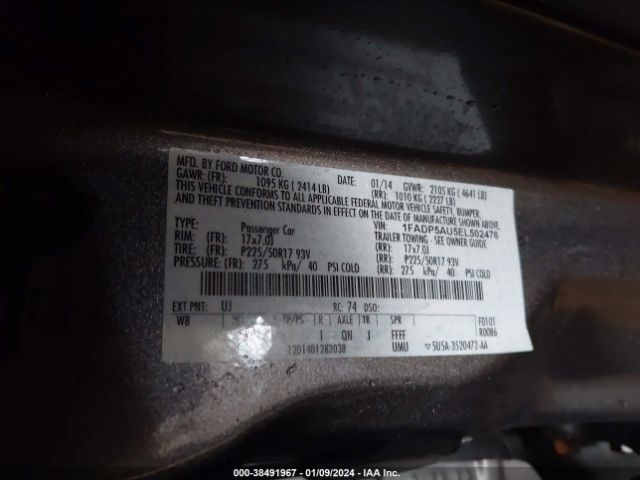 1FADP5AU5EL502476 Ford C-max Hybrid Se