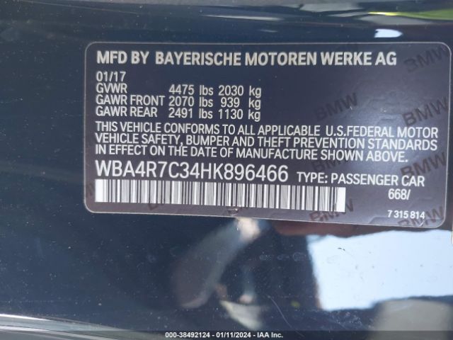 WBA4R7C34HK896466 BMW 430I