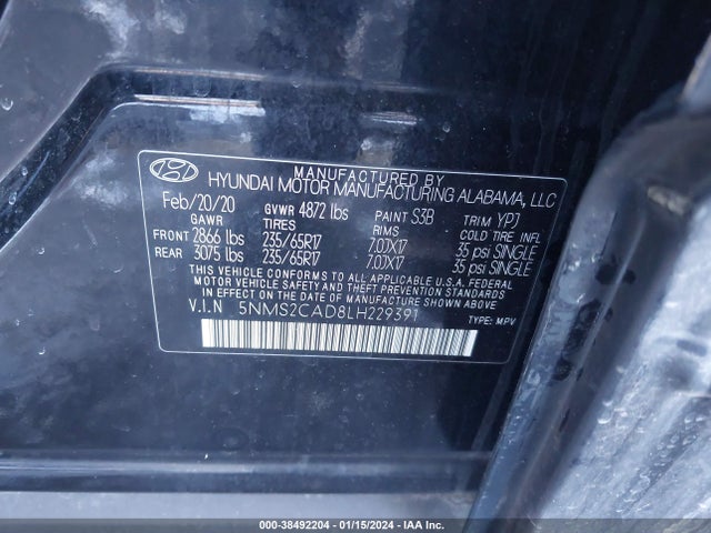 Hyundai Santa Fe Se 2020 5NMS2CAD8LH229391 Image 9