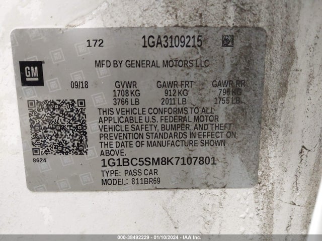 Chevrolet Cruze 2019 1G1BC5SM8K7107801 Image 21