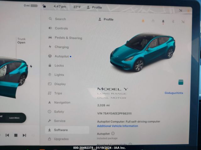 7SAYGAEE2PF663111 Tesla Model Y