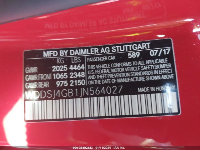 WDDSJ4GB1JN564027 Mercedes-Benz CLA 250 4MATIC