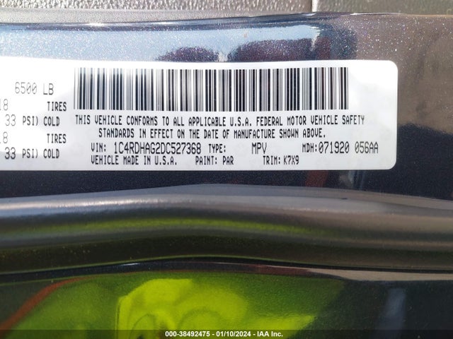 38492475 :رقم المزاد ، 1C4RDHAG2DC527368 vin ، 2013 Dodge Durango Sxt مزاد بيع