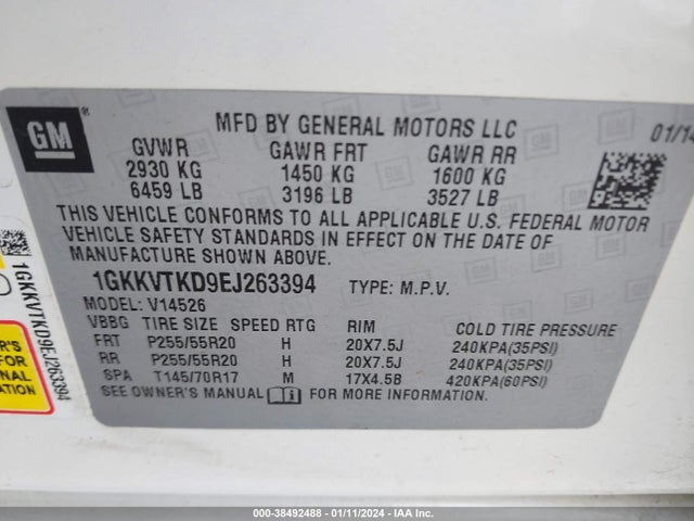 GMC Acadia Denali 2014 1GKKVTKD9EJ263394 Image 9