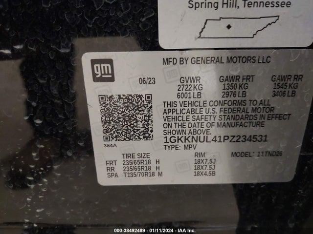 GMC Acadia Awd Slt 2023 1GKKNUL41PZ234531 Image 9