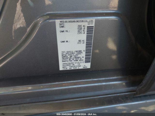 1N4AZ1BV9PC555777 Nissan Leaf S 40 Kwh