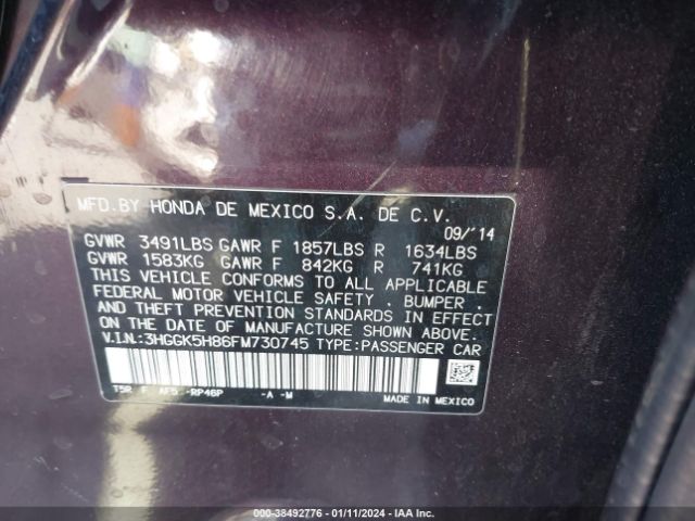 3HGGK5H86FM730745 Honda Fit Ex/ex-l