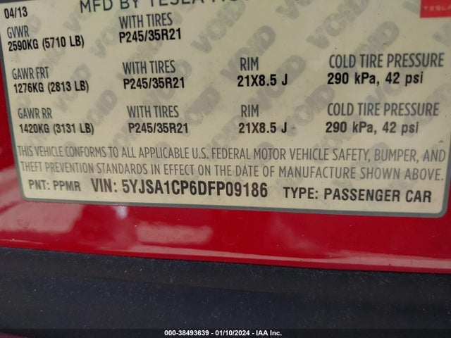 2013 TESLA MODEL S 5YJSA1CP6DFP09186 Photo 8