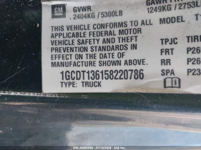 2005 CHEVROLET COLORADO LS VIN: 1GCDT136158220786