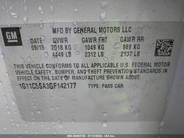 Chevrolet Malibu Limited Lt 2016 1G11C5SA3GF142177 Image 9