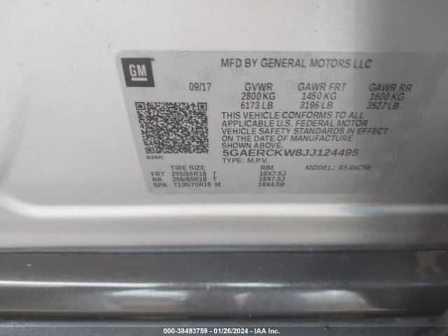 5GAERCKW8JJ124495 Buick Enclave Premium