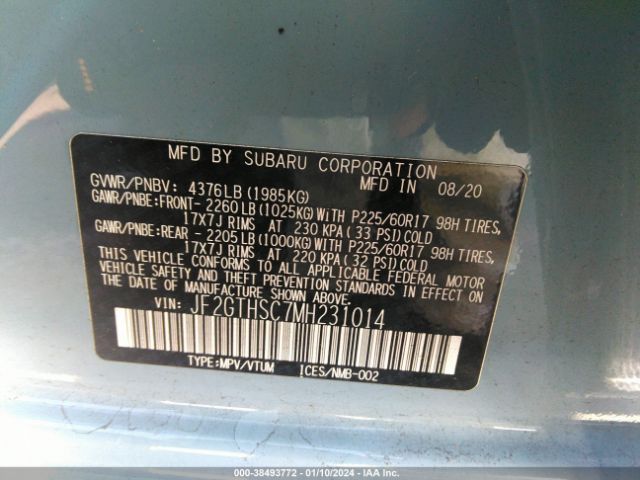 2021 SUBARU CROSSTREK JF2GTHSC7MH231014 Photo 8
