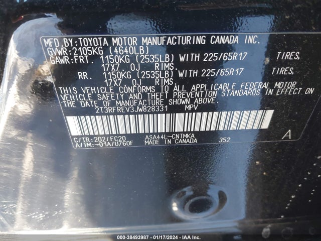 Toyota Rav4 Xle 2018 2T3RFREV3JW828331 Image 9