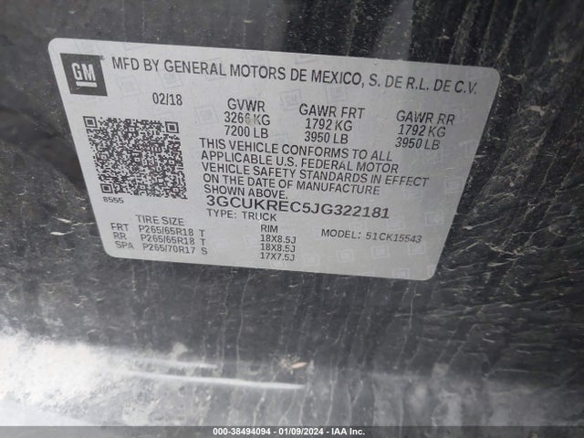Chevrolet Silverado 1500 2lt 2018 3GCUKREC5JG322181 Image 9