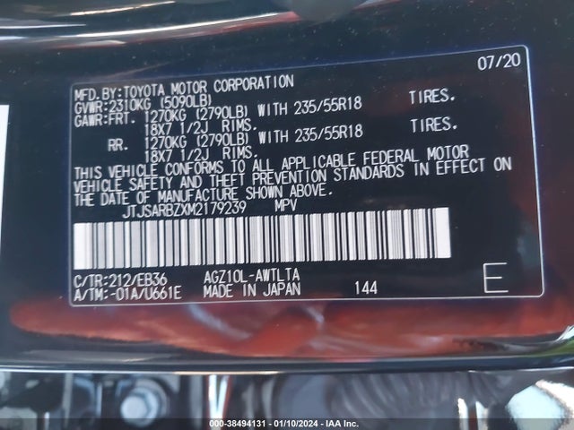 JTJSARBZXM2179239 Lexus Nx 300 F Sport