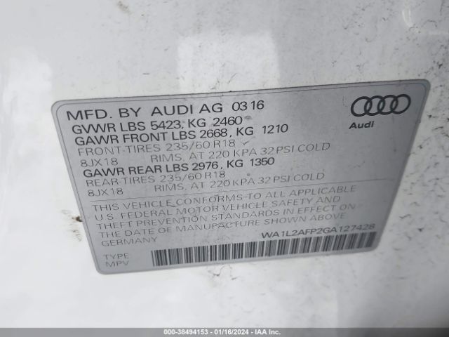 WA1L2AFP2GA127428 Audi Q5 2.0t Premium