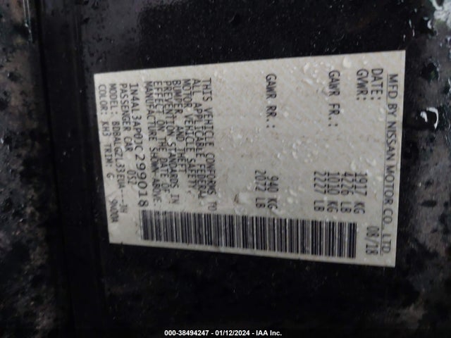 Nissan Altima 2.5 S 2018 1N4AL3AP0JC299018 Image 9
