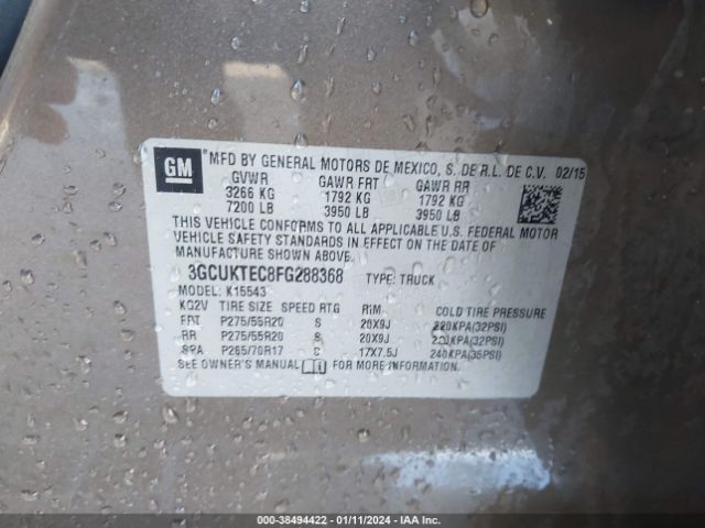 3GCUKTEC8FG288368 Chevrolet Silverado 1500 High Country