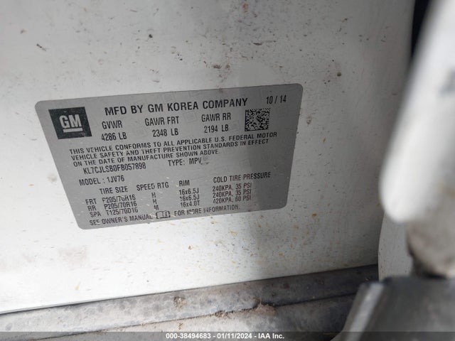 Chevrolet Trax Lt 2015 KL7CJLSB0FB057898 Image 9