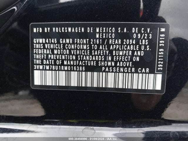2024 VOLKSWAGEN JETTA 1.5T SE VIN: 3VW7M7BU1RM016386