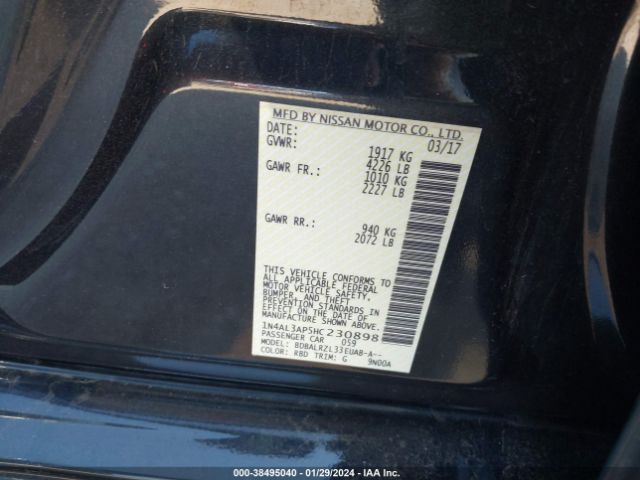 1N4AL3AP5HC230898 Nissan Altima 2.5 Sl