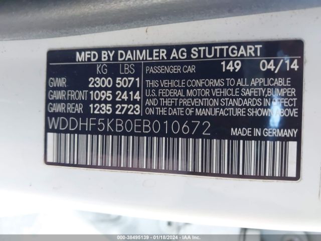WDDHF5KB0EB010672 Mercedes-Benz E 350