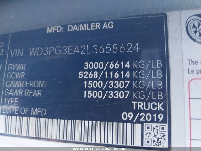 Mercedes-Benz Metris 2020 WD3PG3EA2L3658624 Image 9