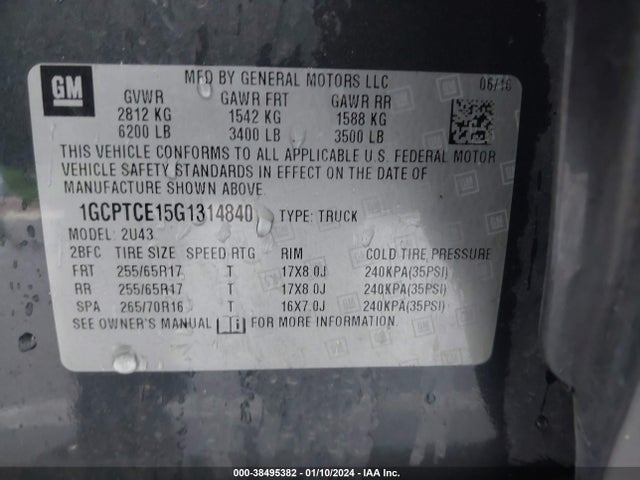 Chevrolet Colorado Lt 2016 1GCPTCE15G1314840 Image 9
