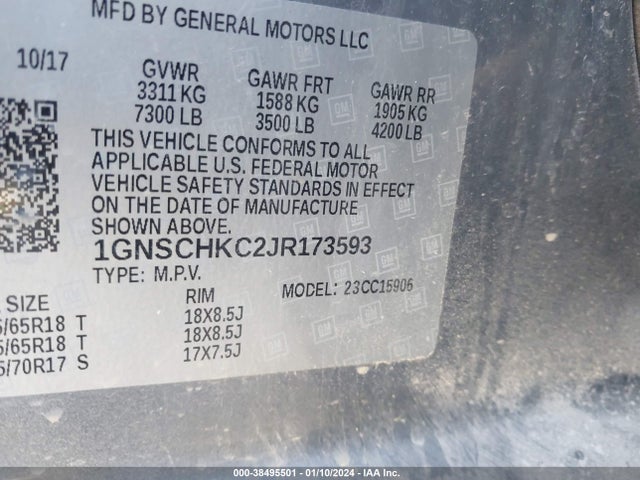 Chevrolet Suburban Lt 2018 1GNSCHKC2JR173593 Image 9