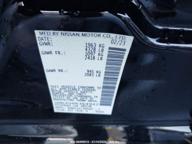 1N4BL4CV4PN364942 Nissan Altima Sr Fwd