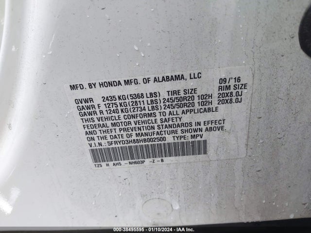 Acura Mdx Advance Package 2017 5FRYD3H88HB002500 Image 9
