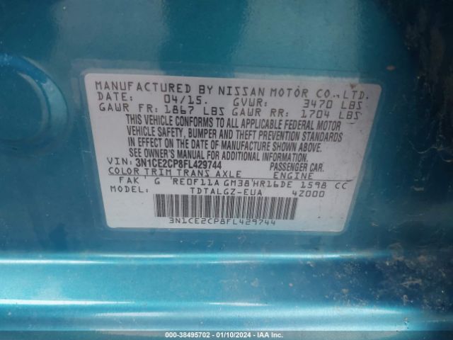 3N1CE2CP8FL429744 Nissan Versa Note Sr